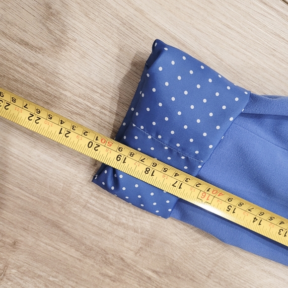 7th Avenue Collection New York & Company Blue Suit Jacket 10 Polkadot - Picture 3 of 10